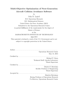 Multi-Objective Optimization of Next-Generation Collision  Avoidance  Software Aircraft R. Lepird