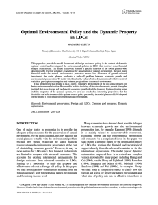 Property LDCs Optimal Policy and the Dynamic