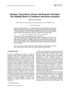 Response Stimulus, Strategies: Expectations,