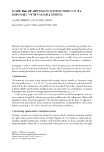 MODELING OF MULTIMASS SYSTEMS TORSIONALLY DEFORMED WITH VARIABLE INERTIA