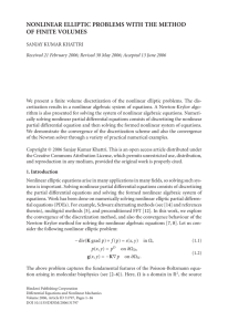 NONLINEAR ELLIPTIC PROBLEMS WITH THE METHOD OF FINITE VOLUMES