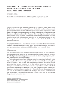 INFLUENCE OF TEMPERATURE-DEPENDENT VISCOSITY ON THE MHD COUETTE FLOW OF DUSTY