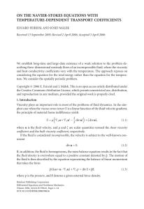 ON THE NAVIER-STOKES EQUATIONS WITH TEMPERATURE-DEPENDENT TRANSPORT COEFFICIENTS