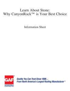 Learn About Stone: Why CanyonRock™ is Your Best Choice Information Sheet
