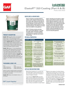 Elastuff™ 310 Coating (Part A &amp; B) Product Data Sheet