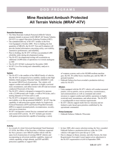 Mine Resistant Ambush Protected All Terrain Vehicle (MRAP-ATV)