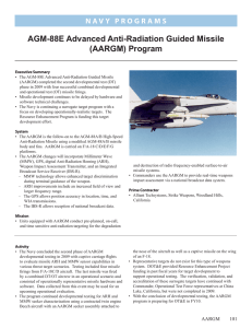 AGM-88E Advanced Anti-Radiation Guided Missile (AARGM) Program