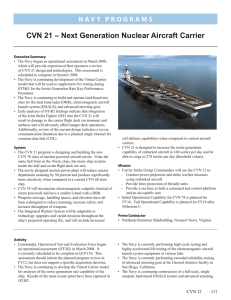 CVN 21 – Next Generation Nuclear Aircraft Carrier