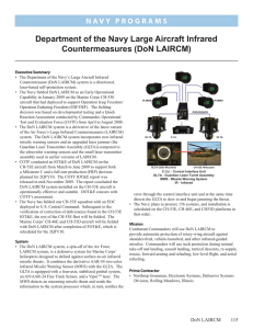 Department of the Navy Large Aircraft Infrared Countermeasures (DoN LAIRCM)