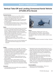 Vertical Take-Off and Landing Unmanned Aerial Vehicle (VTUAV) (Fire Scout)