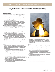 Aegis Ballistic Missile Defense (Aegis BMD)