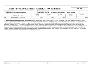 ARMY RDT&amp;E BUDGET ITEM JUSTIFICATION (R2 Exhibit) May 2009