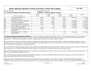 ARMY RDT&amp;E BUDGET ITEM JUSTIFICATION (R2 Exhibit) May 2009