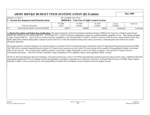 ARMY RDT&amp;E BUDGET ITEM JUSTIFICATION (R2 Exhibit) May 2009