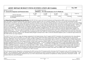 ARMY RDT&amp;E BUDGET ITEM JUSTIFICATION (R2 Exhibit) May 2009