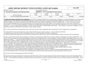 ARMY RDT&amp;E BUDGET ITEM JUSTIFICATION (R2 Exhibit) May 2009