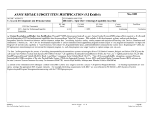 ARMY RDT&amp;E BUDGET ITEM JUSTIFICATION (R2 Exhibit) May 2009