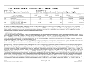 ARMY RDT&amp;E BUDGET ITEM JUSTIFICATION (R2 Exhibit)