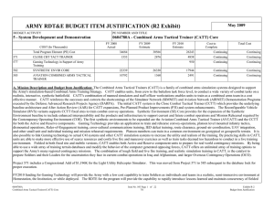 ARMY RDT&amp;E BUDGET ITEM JUSTIFICATION (R2 Exhibit)