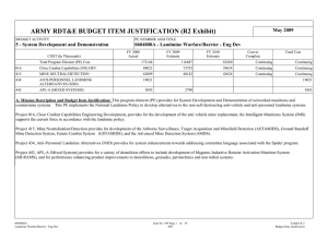 ARMY RDT&amp;E BUDGET ITEM JUSTIFICATION (R2 Exhibit) May 2009