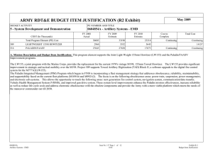 ARMY RDT&amp;E BUDGET ITEM JUSTIFICATION (R2 Exhibit) May 2009