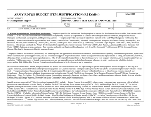 ARMY RDT&amp;E BUDGET ITEM JUSTIFICATION (R2 Exhibit) May 2009