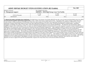 ARMY RDT&amp;E BUDGET ITEM JUSTIFICATION (R2 Exhibit) May 2009