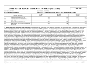 ARMY RDT&amp;E BUDGET ITEM JUSTIFICATION (R2 Exhibit) May 2009