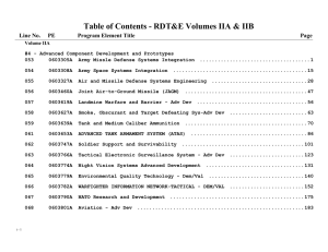 Table of Contents - RDT&amp;E Volumes IIA &amp; IIB Line No. Page
