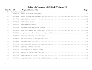 Table of Contents - RDT&amp;E Volume III Line No. Program Element Title Page