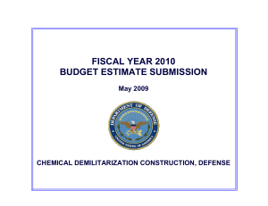 FISCAL YEAR 2010 BUDGET ESTIMATE SUBMISSION May 2009