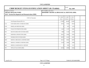 CBDP BUDGET ITEM JUSTIFICATION SHEET (R-2 Exhibit)