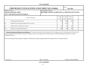 CBDP BUDGET ITEM JUSTIFICATION SHEET (R-2 Exhibit)