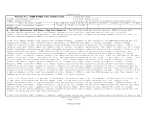 UNCLASSIFIED Date: May 2009 Appropriation/Budget Activity R-1 Item Nomenclature: