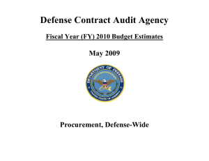 Defense Contract Audit Agency  May 2009 Procurement, Defense-Wide