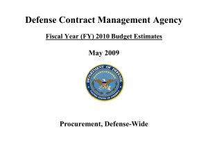 Defense Contract Management Agency  May 2009 Procurement, Defense-Wide