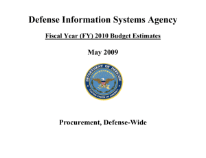 Defense Information Systems Agency  May 2009 Procurement, Defense-Wide