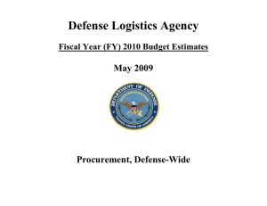 Defense Logistics Agency  May 2009 Procurement, Defense-Wide