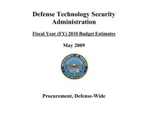 Defense Technology Security Administration  May 2009