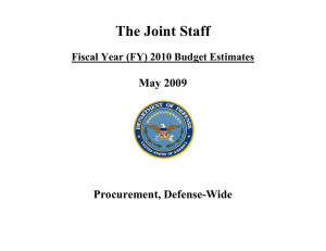 The Joint Staff  May 2009 Procurement, Defense-Wide