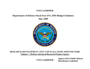 UNCLASSIFIED Department of Defense Fiscal Year (FY) 2010 Budget Estimates May 2009