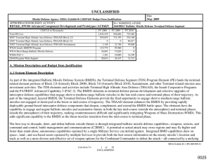 UNCLASSIFIED May 2009 RDT&amp;E, DW/04 Advanced Component Development and Prototypes (ACD&amp;P)