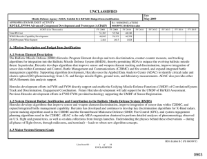 UNCLASSIFIED May 2009 RDT&amp;E, DW/04 Advanced Component Development and Prototypes (ACD&amp;P)