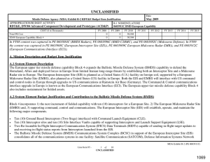 UNCLASSIFIED May 2009 RDT&amp;E, DW/04 Advanced Component Development and Prototypes (ACD&amp;P)