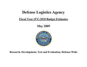 Defense Logistics Agency  May 2009 Fiscal Year (FY) 2010 Budget Estimates