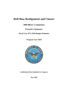 DoD Base Realignment and Closure 2005 BRAC Commission Executive Summary