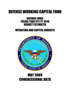 DEFENSE WORKING CAPITAL FUND MAY 2009 CONGRESSIONAL DATA DEFENSE-WIDE