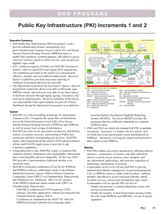 Public Key Infrastructure (PKI) Increments 1 and 2
