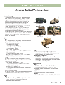 Armored Tactical Vehicles – Army