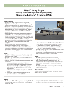 MQ-1C Gray Eagle Unmanned Aircraft System (UAS) (formerly Extended Range Multi-Purpose (ERMP))